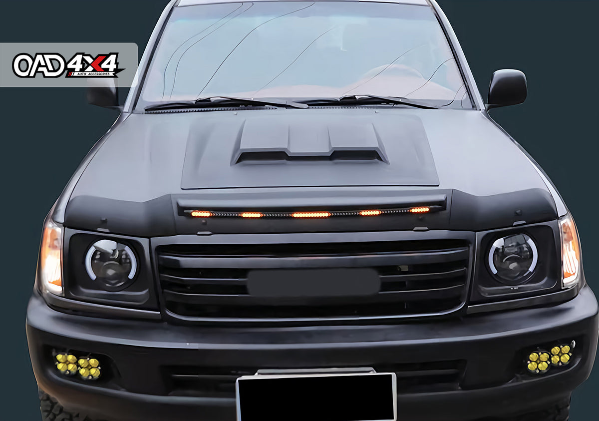 Bonnet Protector with LED Lights for Toyota LandCruiser 70 76 78 79 Series 2007-2023