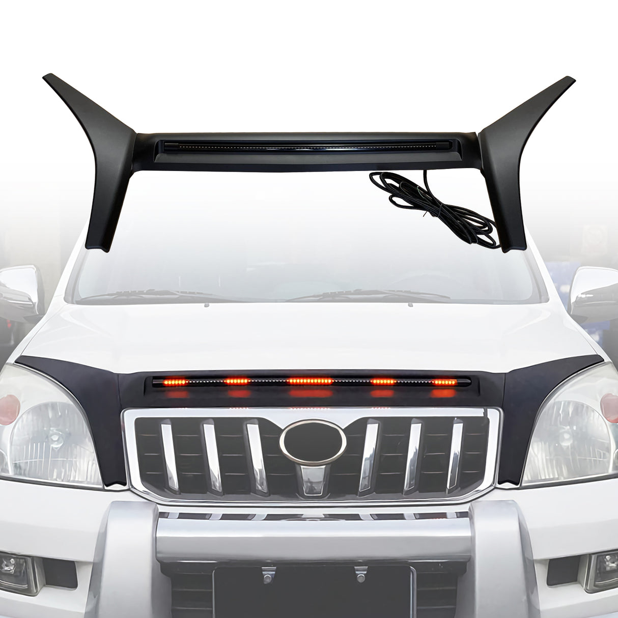 Bonnet Protector with LED Lights for Toyota Land Cruiser Prado 120 2003-2009