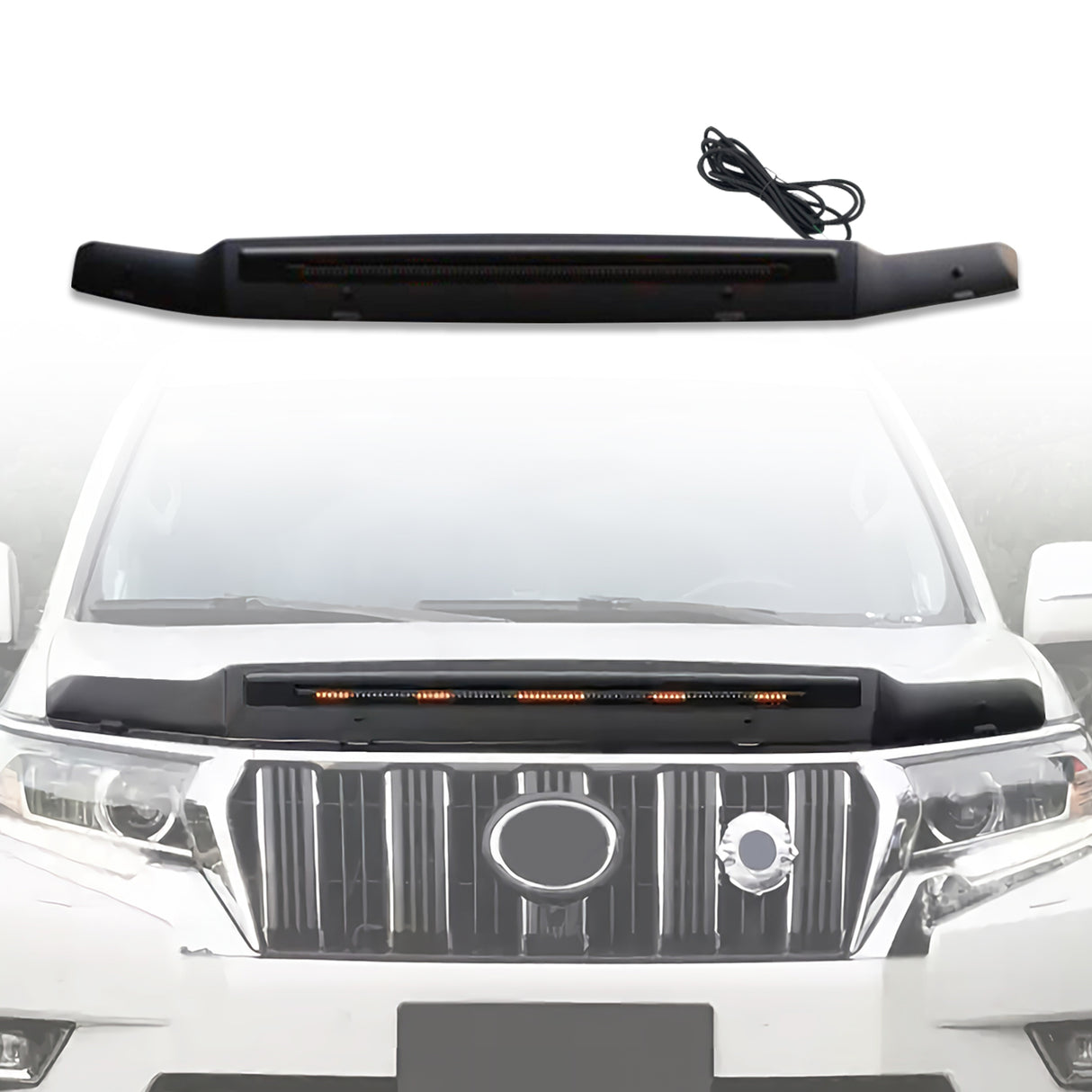 Bonnet Protector with LED Lights for Toyota Land Cruiser Prado 150 2018-2024