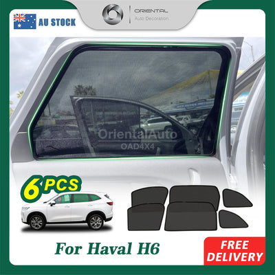 6PCS Magnetic Sun Shade for HAVAL H6 B01 series 2021-Onwards Window Sun Shades UV Protection Mesh Cover