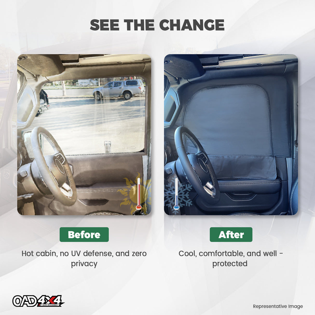 Car Window Sox Sun Shade for Jeep Wrangler JL Series 2018-Onwards