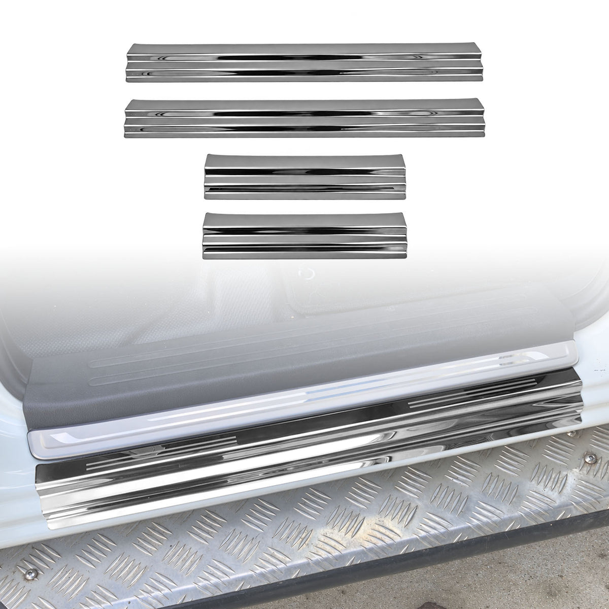 Stainless Steel Door Sill Protector for Mitsubishi Triton MQ MR Dual Cab 2015-2024