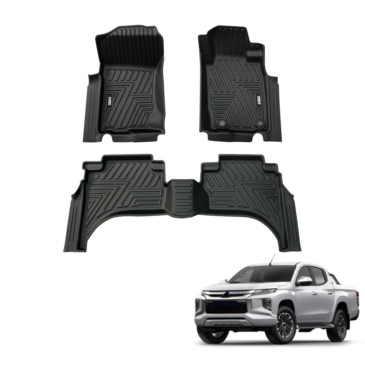 5D TPE Car Floor Mats for Mitsubishi Triton Dual Cab MQ MR 2015-2024