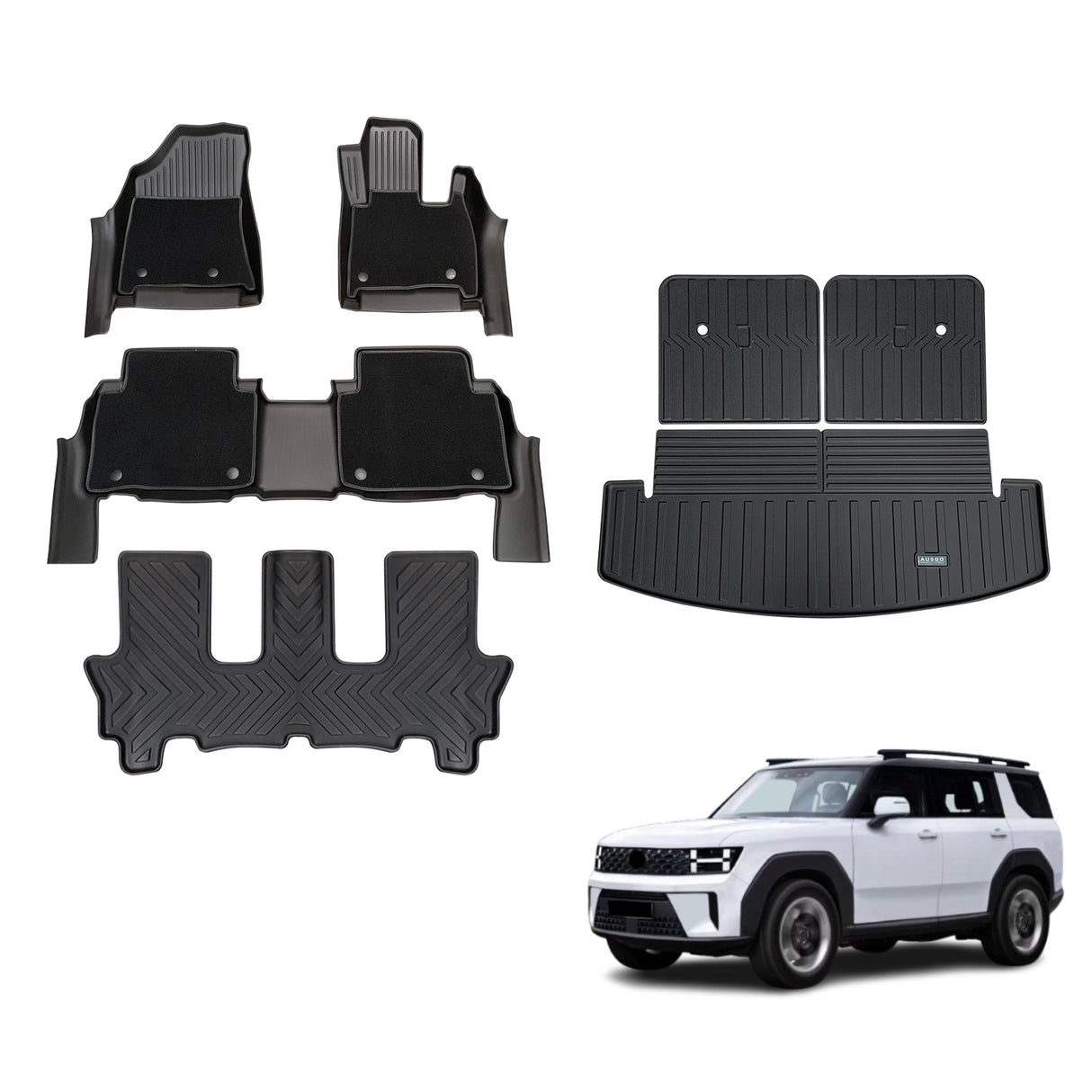 5D Double-Layer Car Floor Mats for Hyundai Santa Fe MY25 2024-Onwards