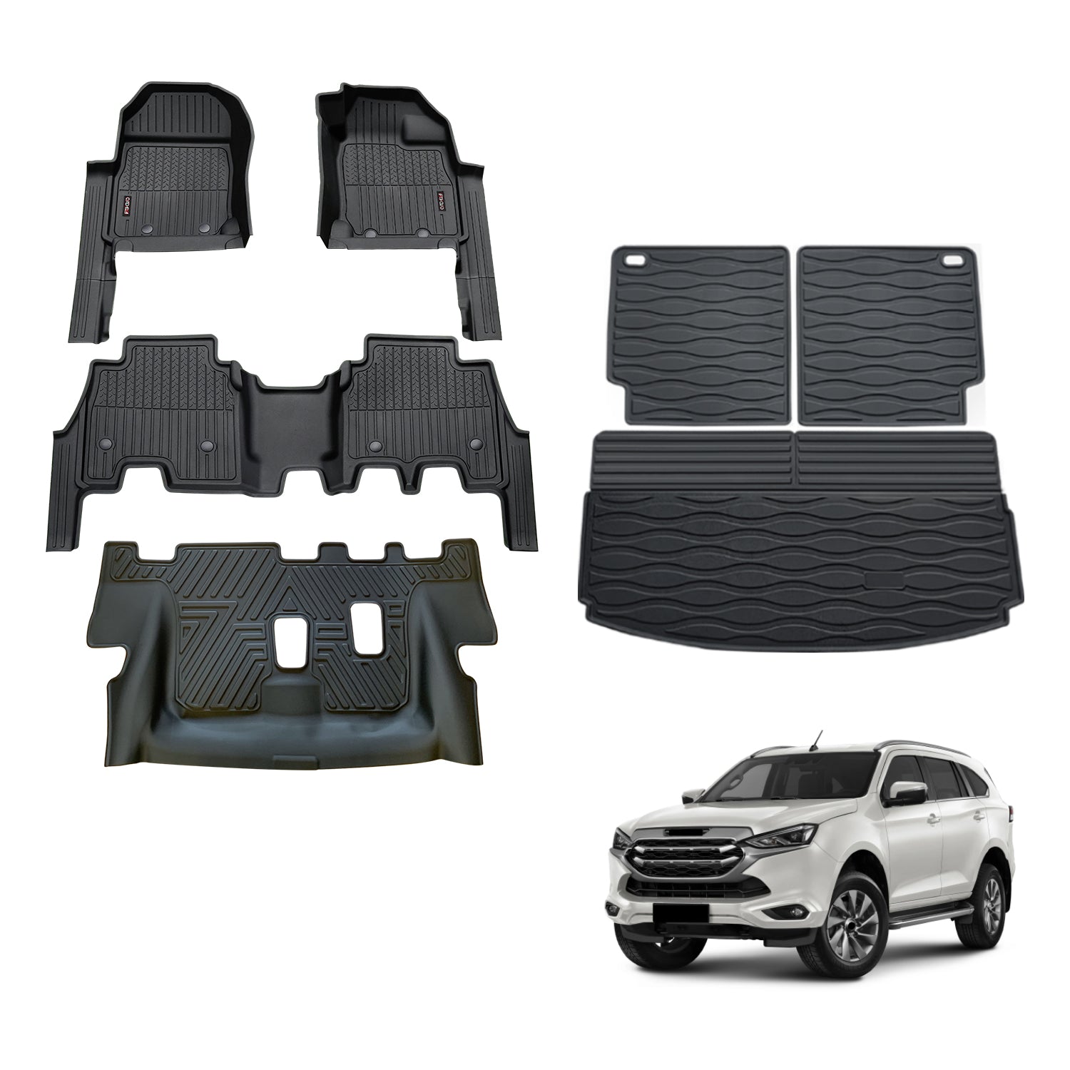 Injection 7D TPE Car Floor Mats for ISUZU MU-X MUX 2021-Onwards