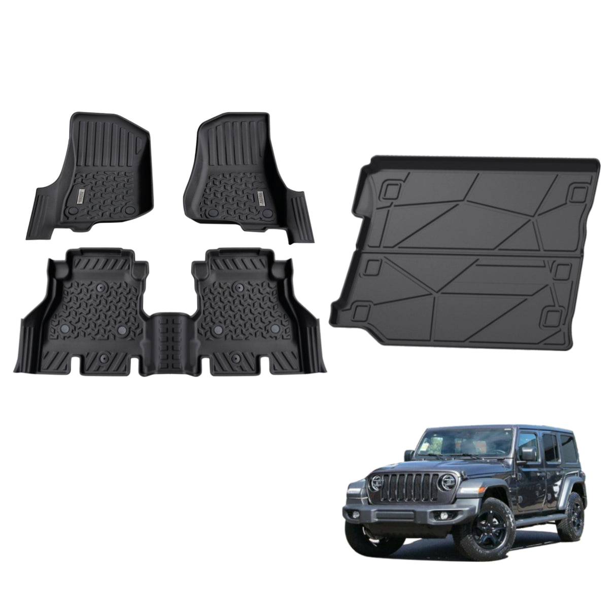 5D TPE Car Floor Mats for Jeep Wrangler JL Series 2018-Onwards
