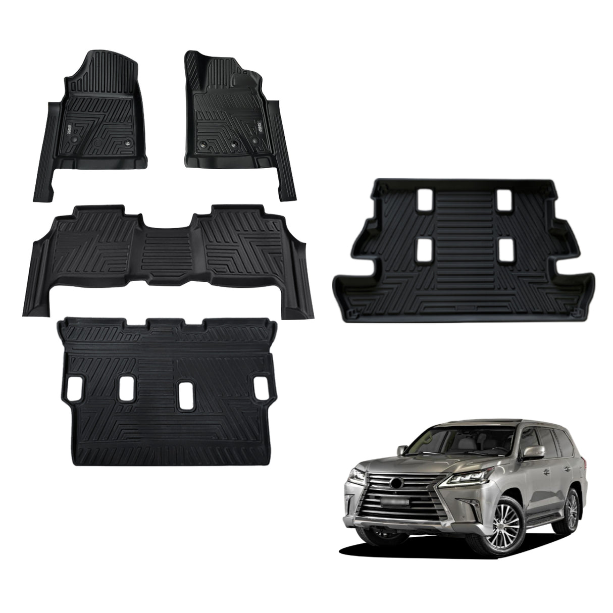 5D TPE Car Floor Mats for Lexus LX570 2013-2021