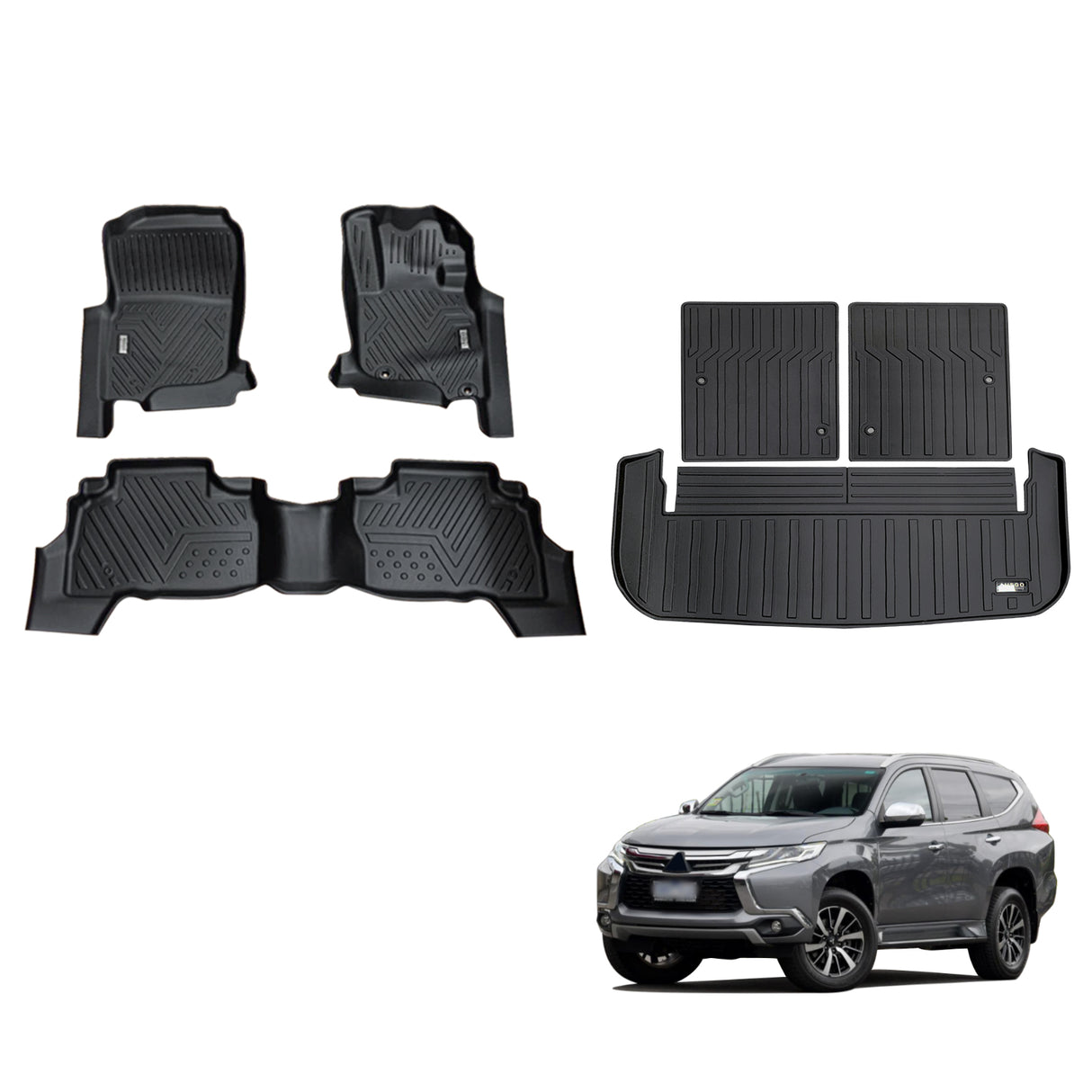 5D TPE Car Floor Mats for Mitsubishi Pajero Sport 2015-Onwards