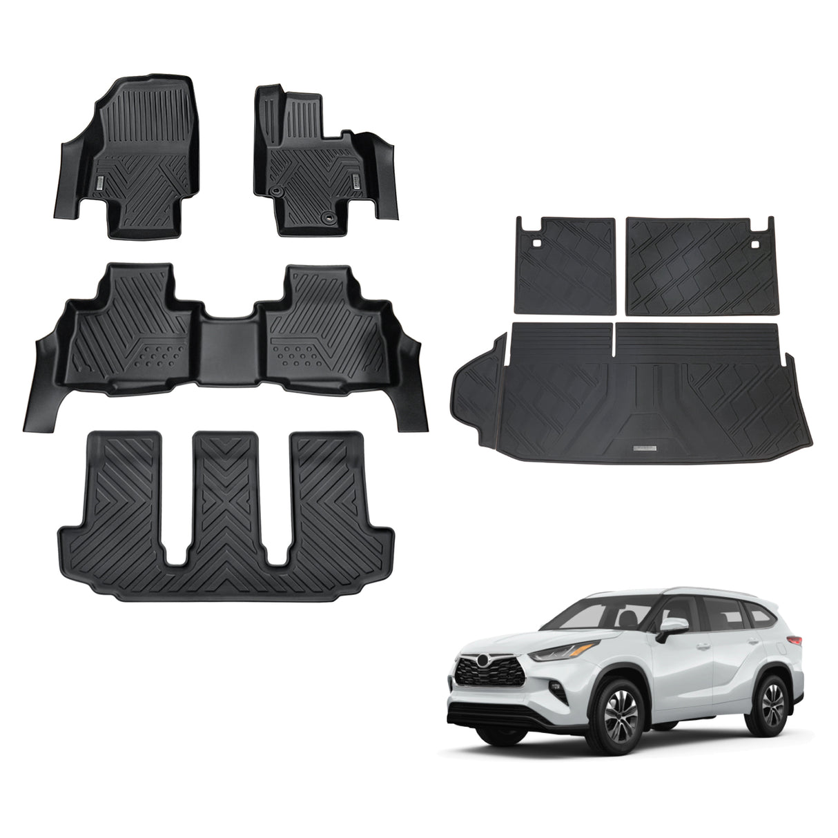 5D TPE Car Floor Mats for Toyota Kluger 2021-Onwards