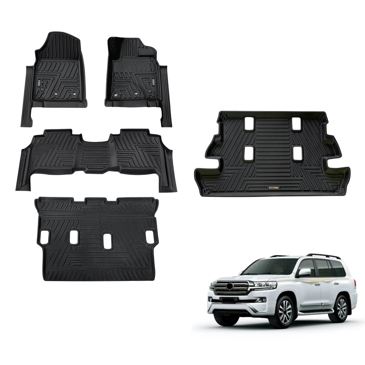 5D TPE Car Floor Mats for Toyota Land Cruiser 200 Series 2012-2021