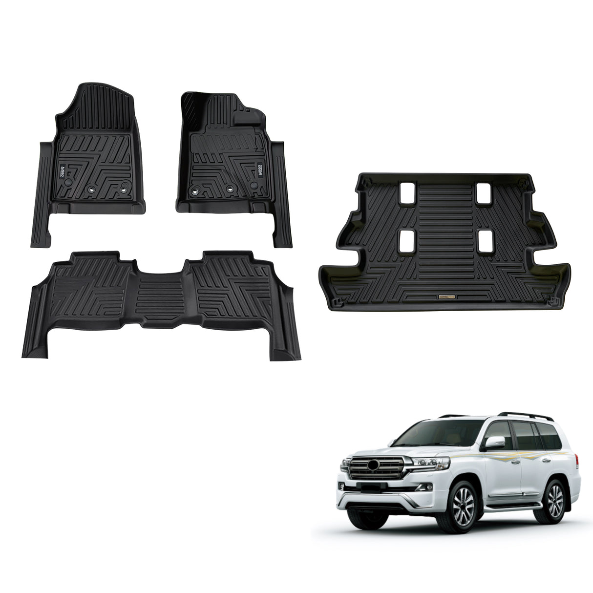 5D TPE Car Floor Mats for Toyota Land Cruiser 200 Series 2012-2021