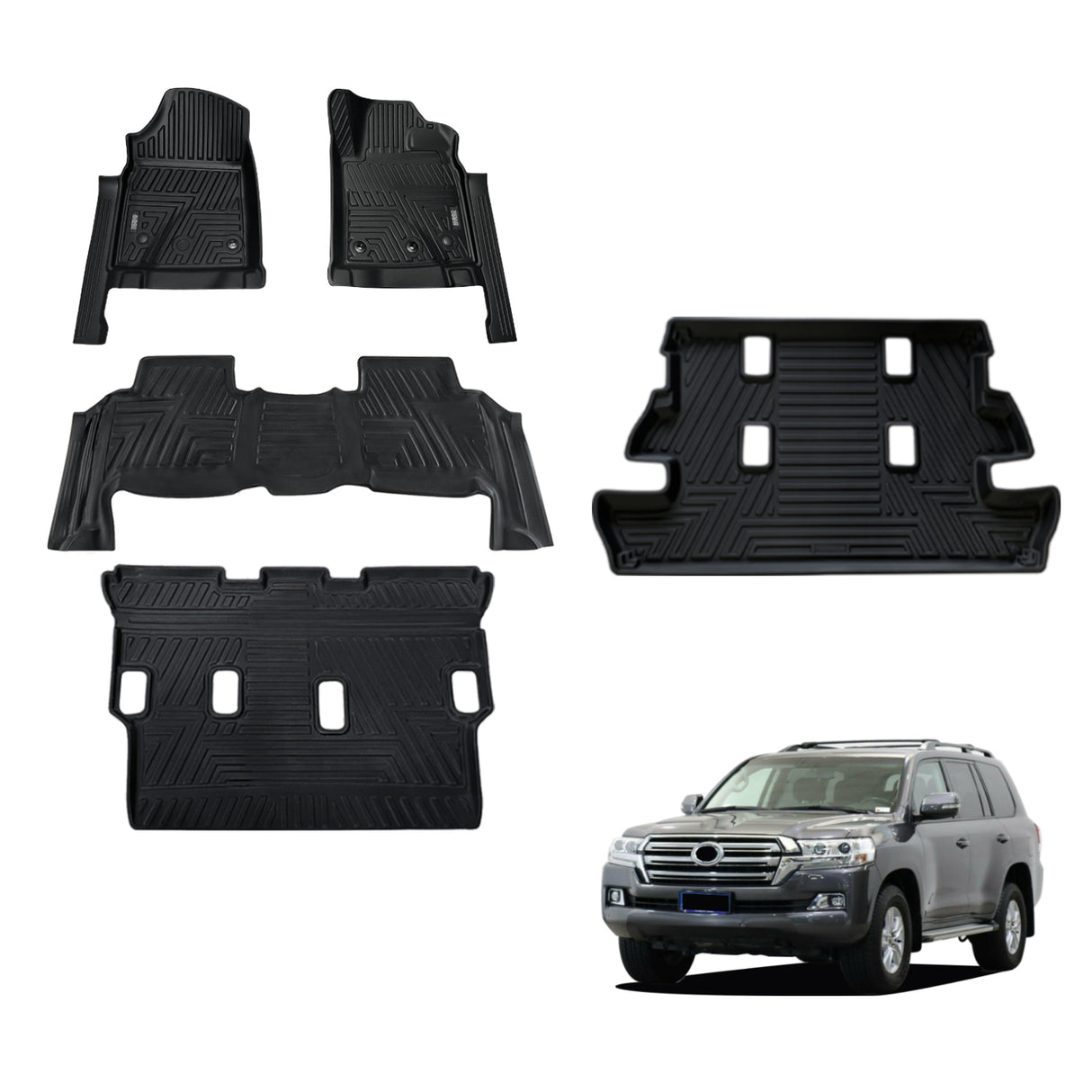 5D TPE Car Floor Mats for Toyota Land Cruiser 200 Series 2012-2021