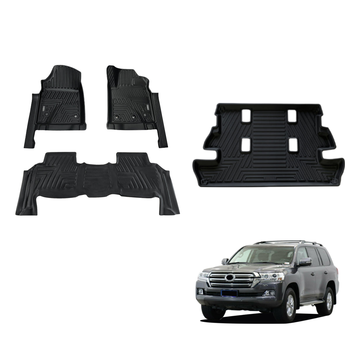5D TPE Car Floor Mats for Toyota Land Cruiser 200 Series 2012-2021