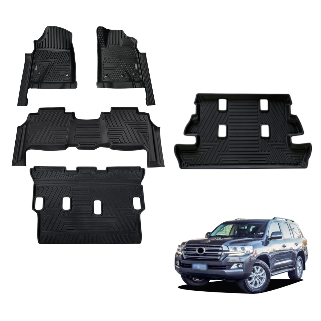 5D TPE Car Floor Mats for Toyota Land Cruiser 200 Series 2012-2021