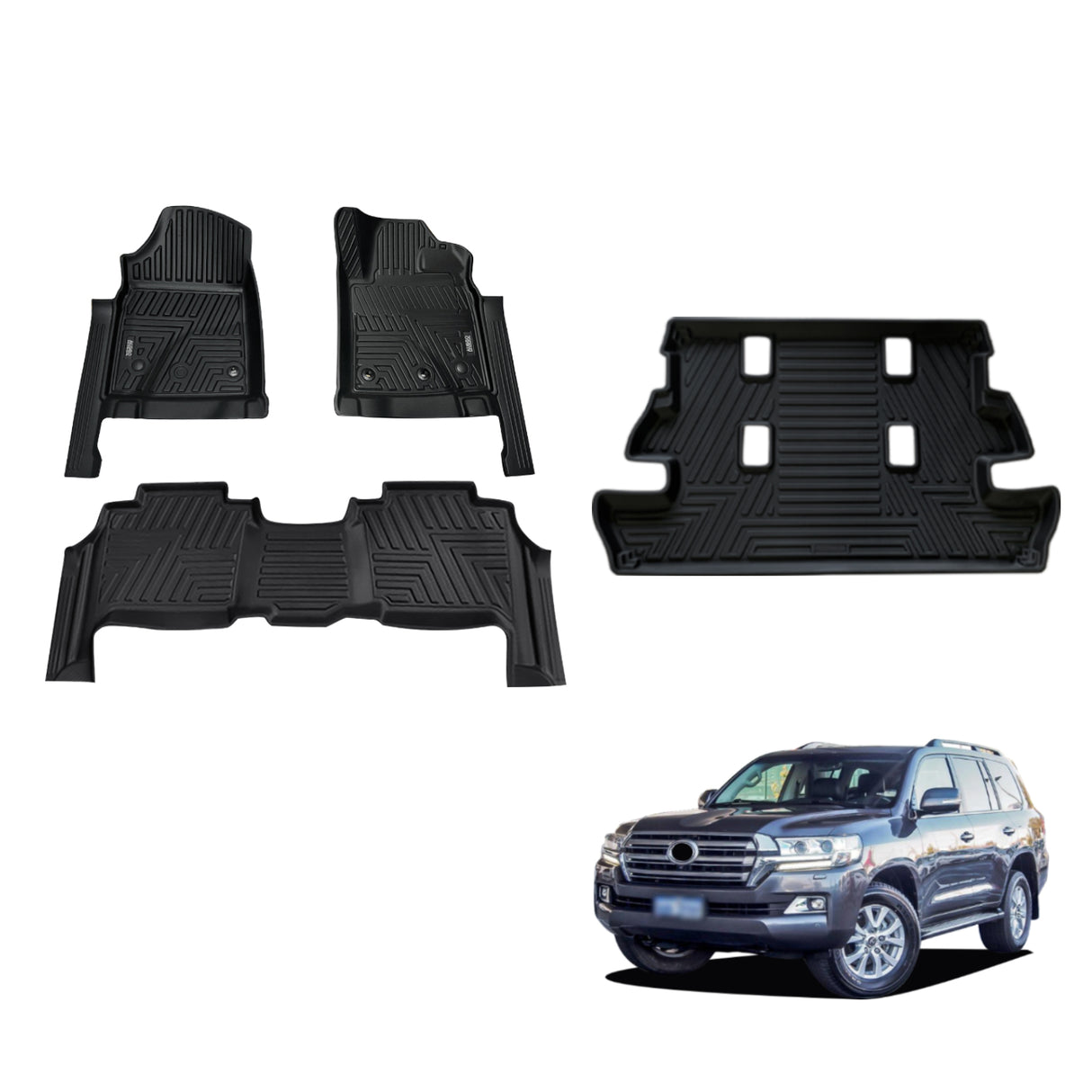 5D TPE Car Floor Mats for Toyota Land Cruiser 200 Series 2012-2021