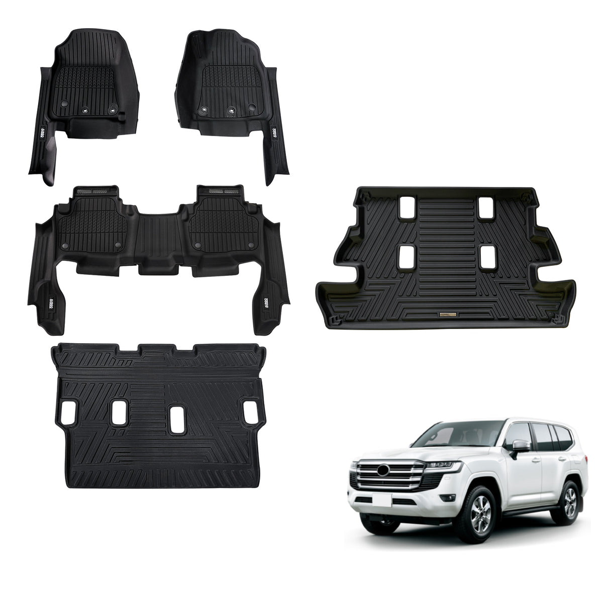 Injection 7D Car Floor Mats for Toyota LandCruiser 200 Series 2012-2021