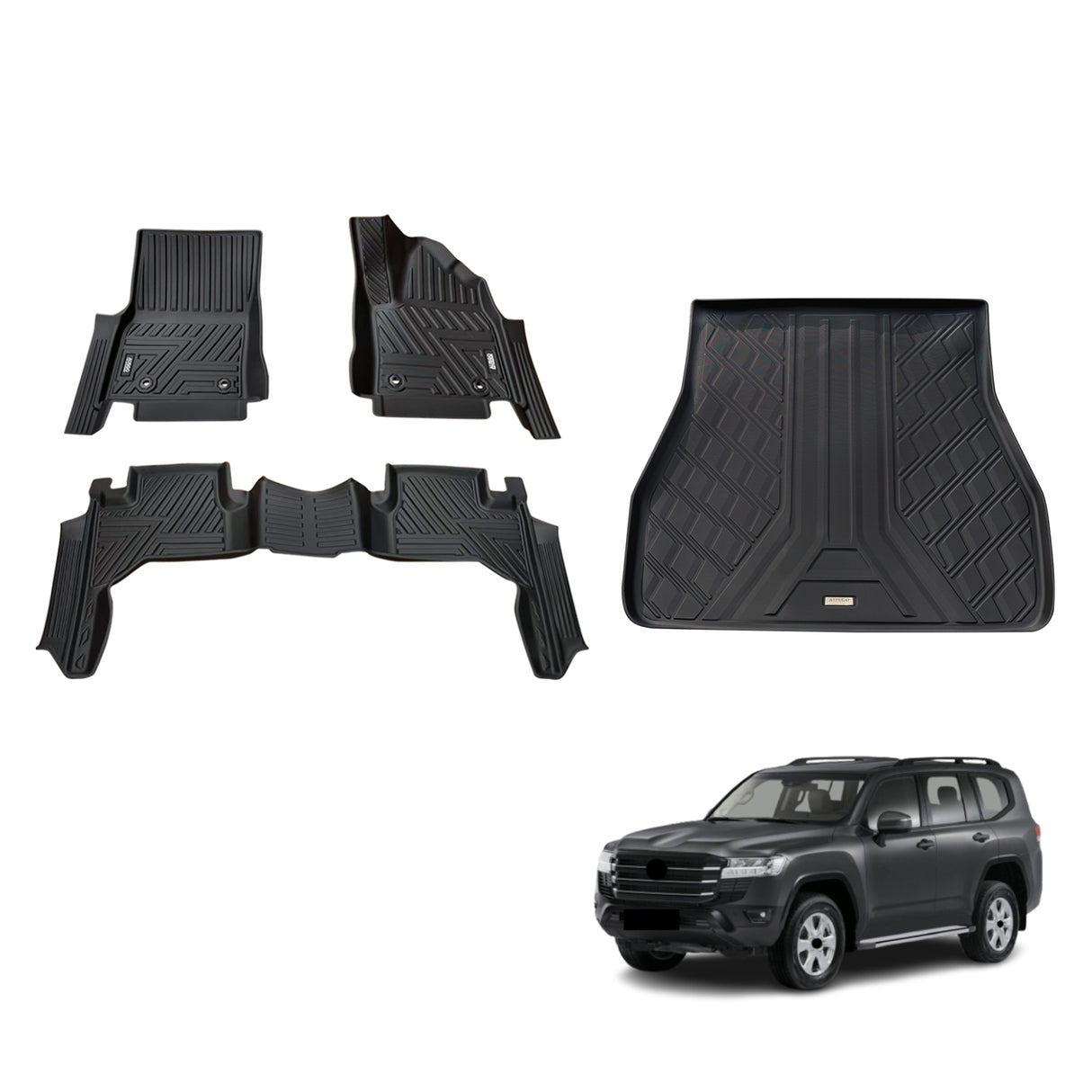 5D TPE Car Floor Mats for Toyota Land Cruiser 300 2021-Onwards