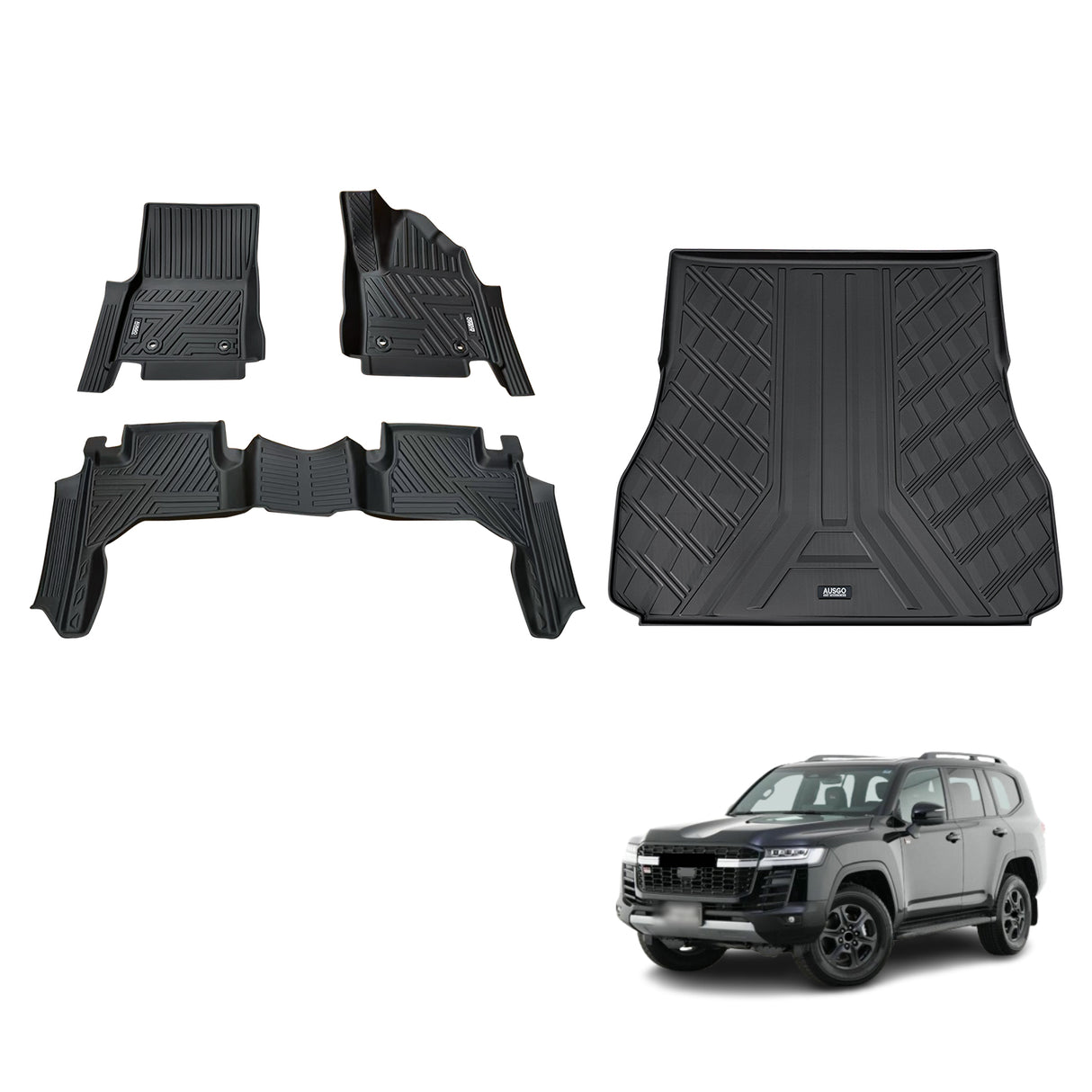 5D TPE Car Floor Mats for Toyota Land Cruiser 300 2021-Onwards