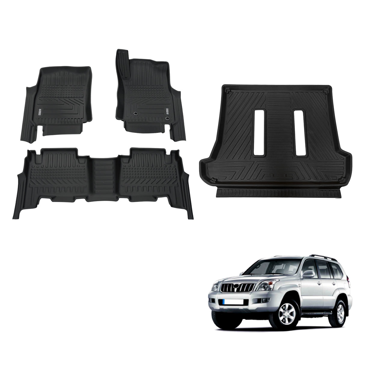 5D TPE Car Floor Mats for Toyota Land Cruiser Prado 120 Auto Transmission 2003-2009