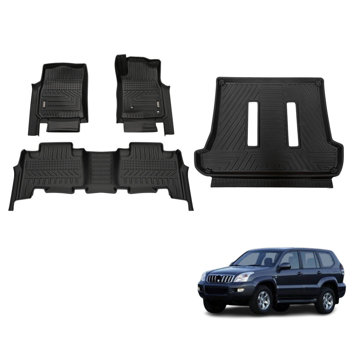 5D TPE Car Floor Mats for Toyota Land Cruiser Prado 120 Auto Transmission 2003-2009