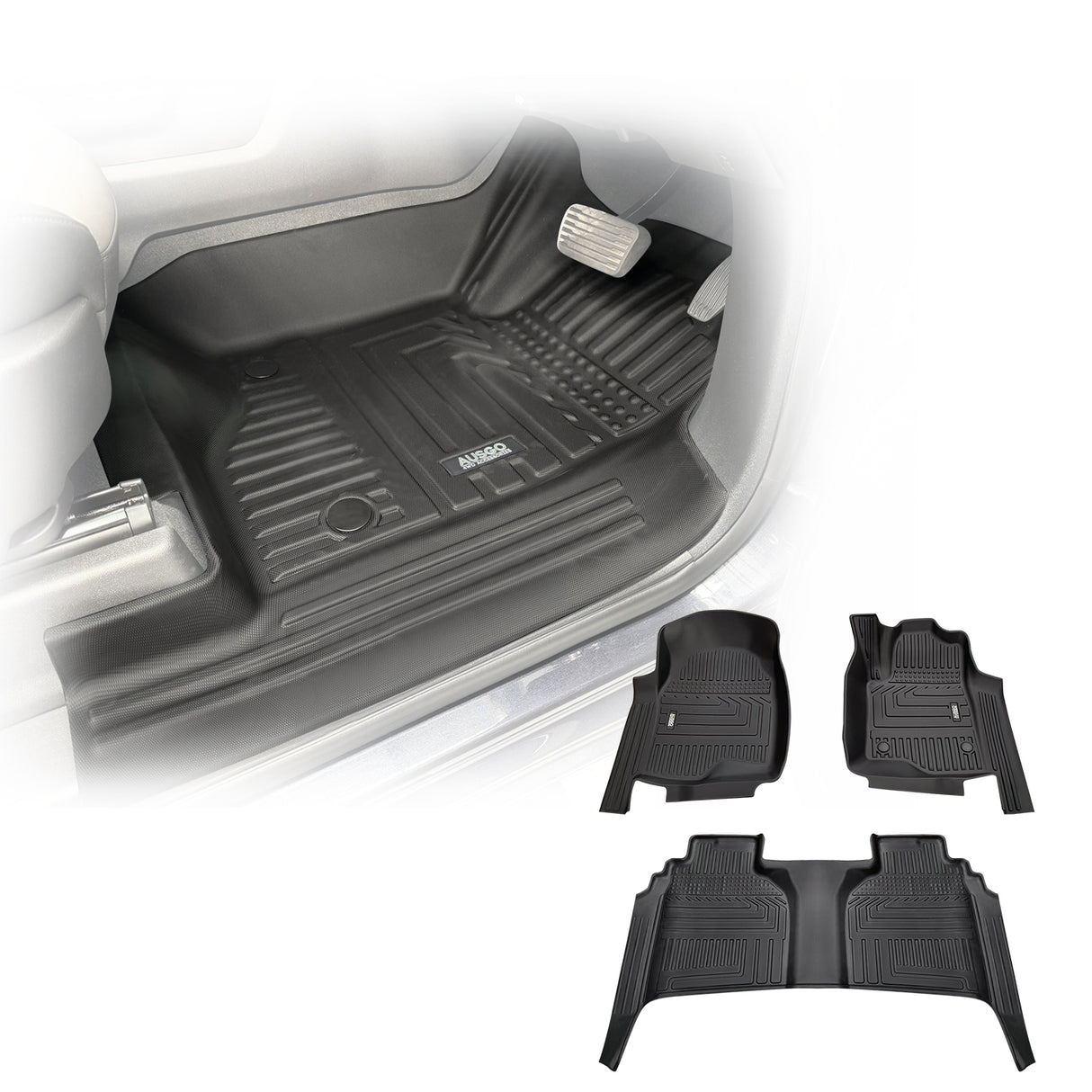 5D TPE Car Floor Mats for Chevrolet Silverado 1500 T1 Series 2020-Onwards