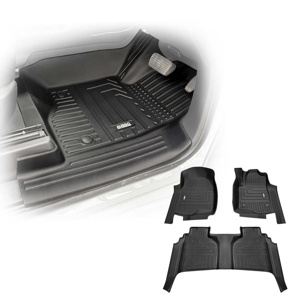 5D TPE Car Floor Mats for Chevrolet Silverado HD T1 Series 2021-Onwards