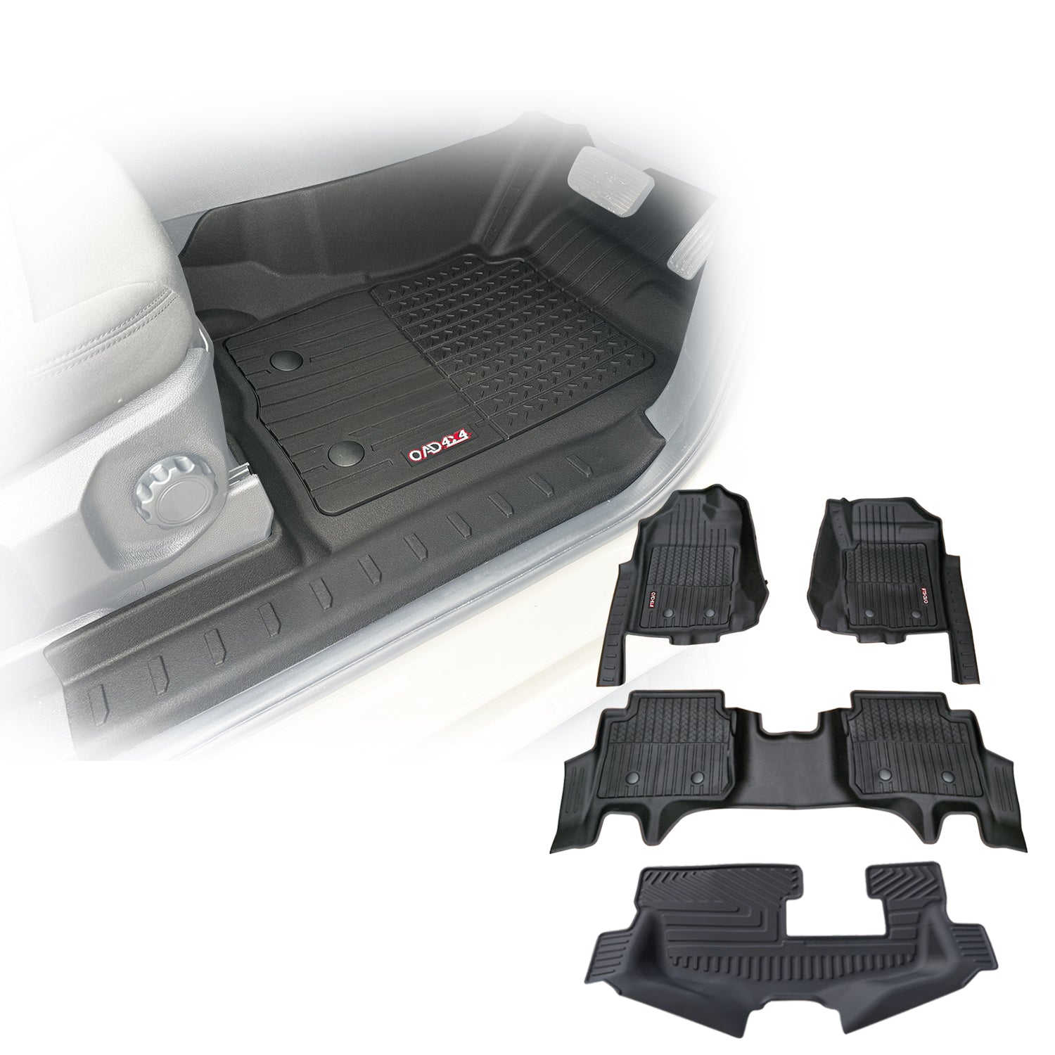 Injection 7D TPE Car Floor Mats for Ford Everest Next-Gen 2022-Onwards