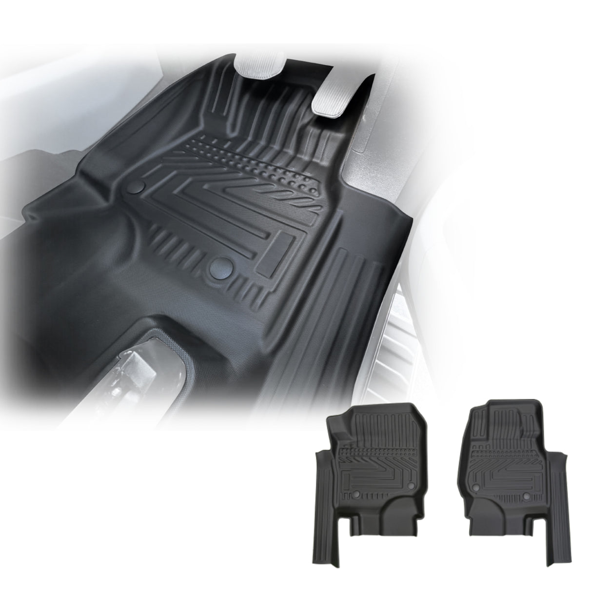 5D TPE Car Floor Mats for Ford F-150 F150 2023-Onwards Front 2-Piece Only