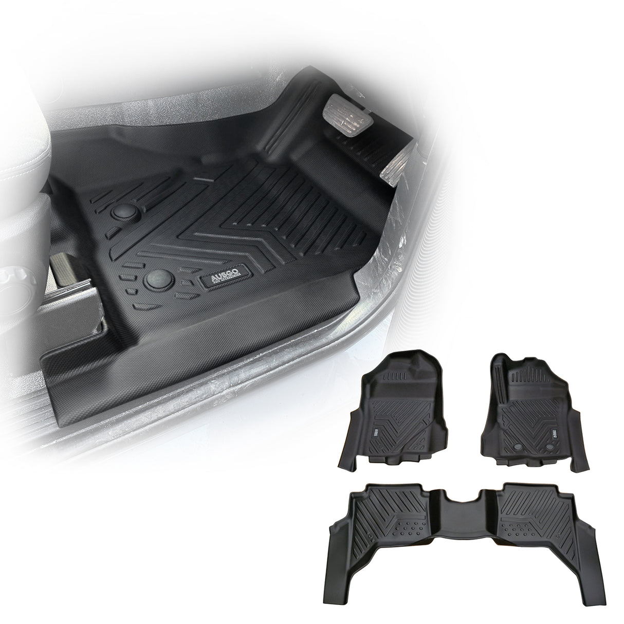 5D TPE Car Floor Mats for Ford Ranger Super Duty Dual Cab 2026-Onwards