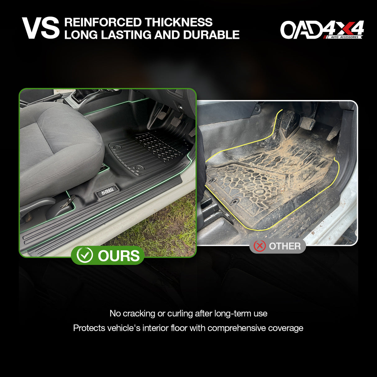 7D TPE Car Floor Mats for Holden Colorado RC Series Dual Cab 2008-2012