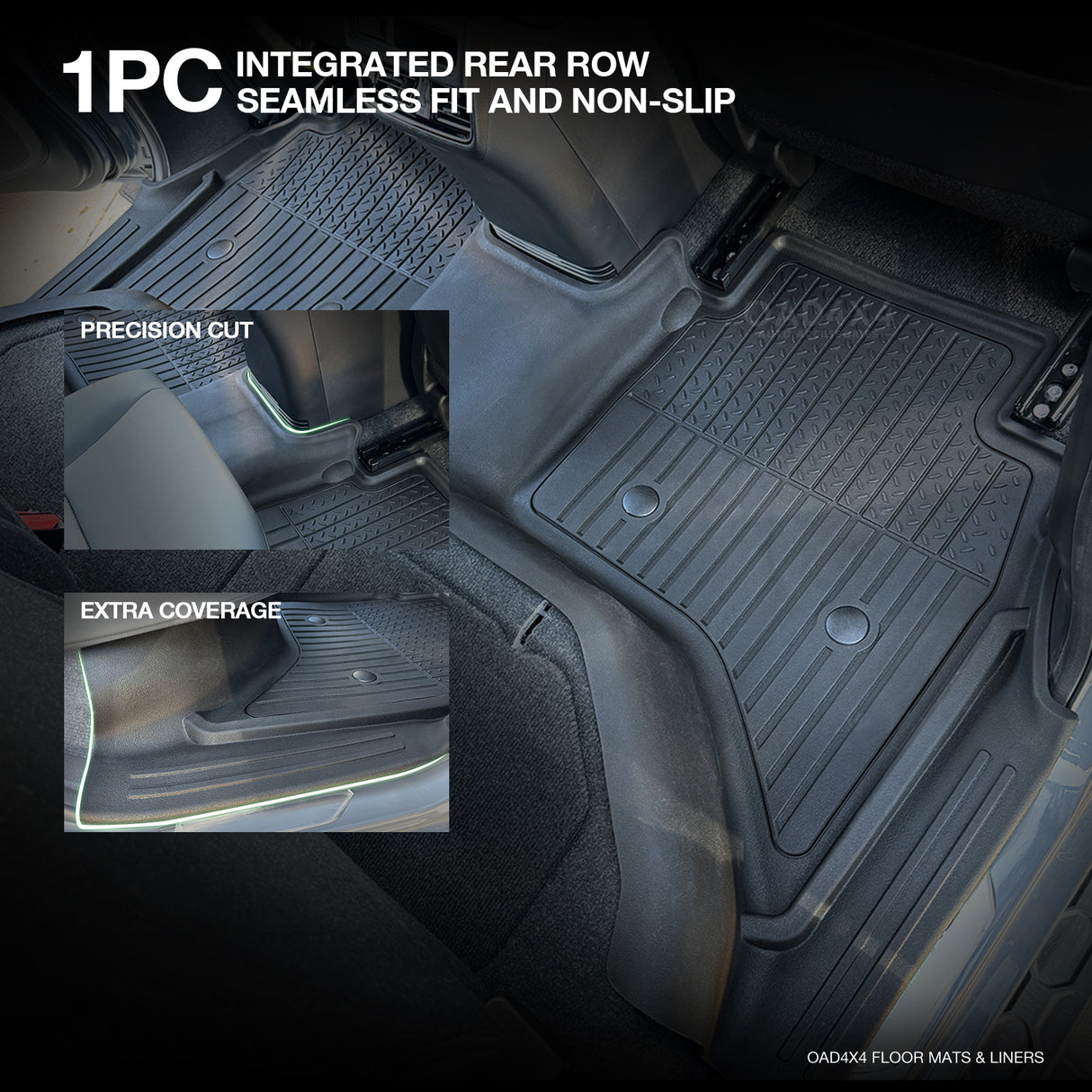 Injection 7D TPE Car Floor Mats for ISUZU D-MAX Dual Cab 2020-Onwards