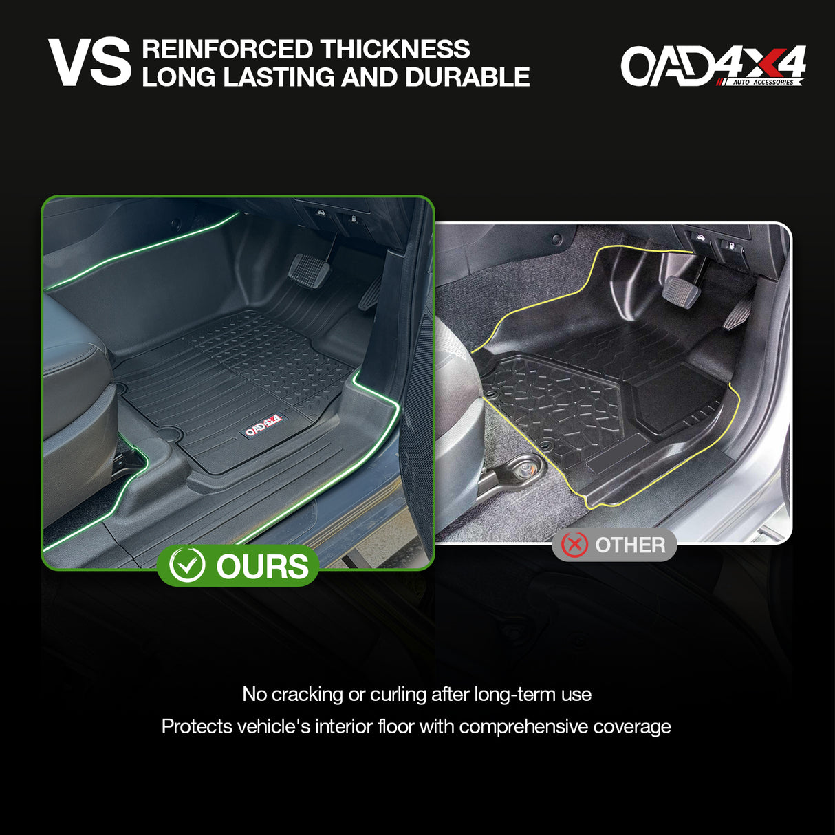 Injection 7D TPE Car Floor Mats for ISUZU D-MAX Dual Cab 2020-Onwards