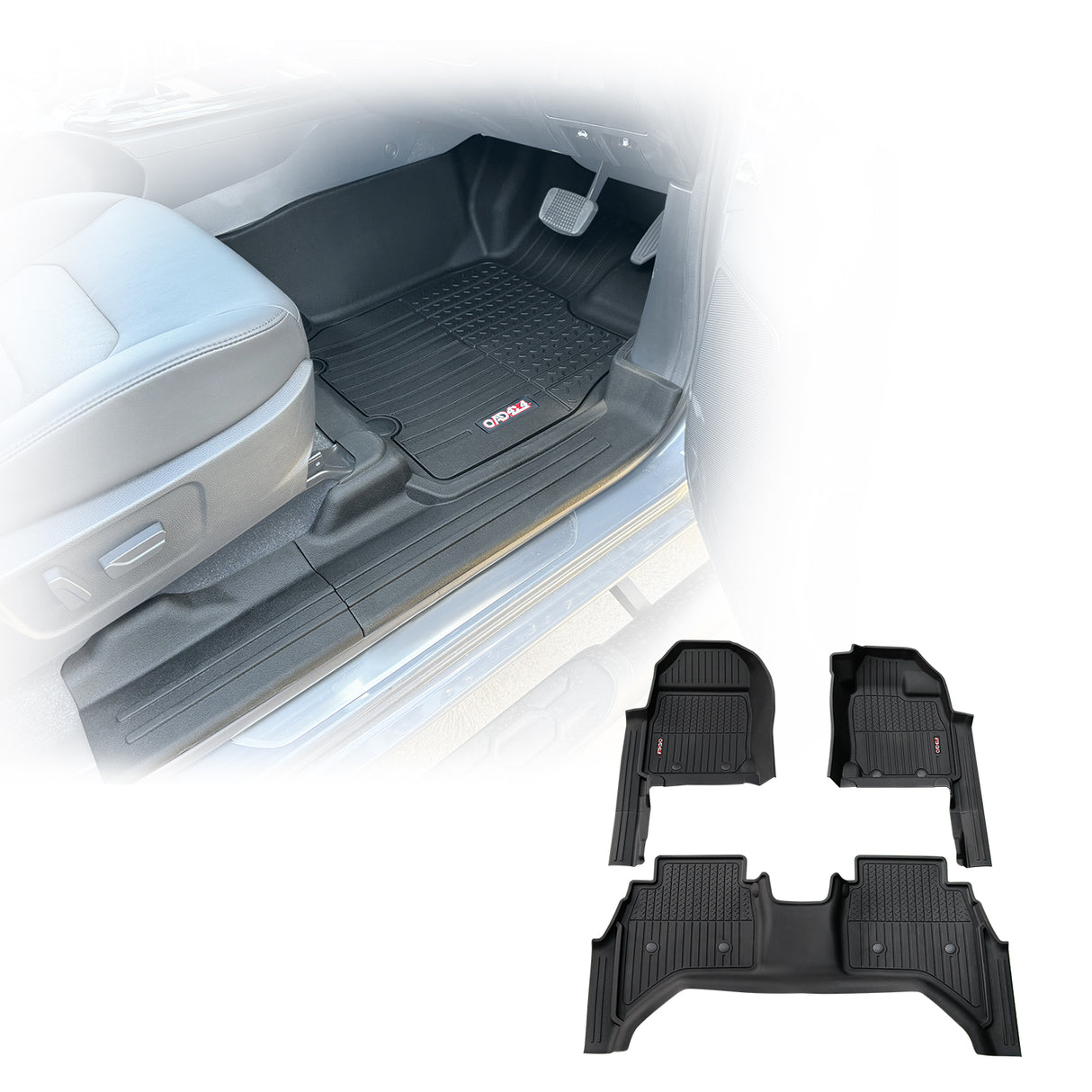 Injection 7D TPE Car Floor Mats for ISUZU D-MAX Dual Cab 2020-Onwards