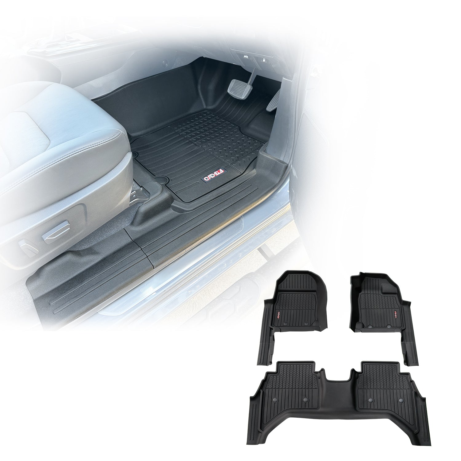 Injection 7D TPE Car Floor Mats for ISUZU D-MAX Dual Cab 2020-Onwards