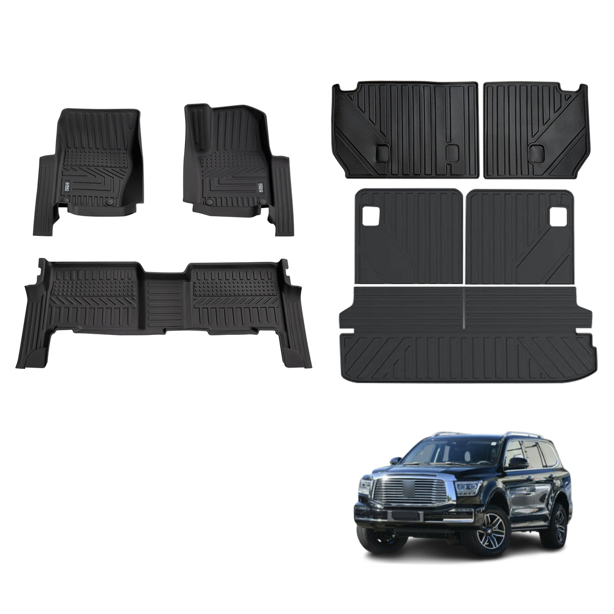5D TPE Car Floor Mats for GWM TANK 500 TANK500 7 Seats 2024-Onwards