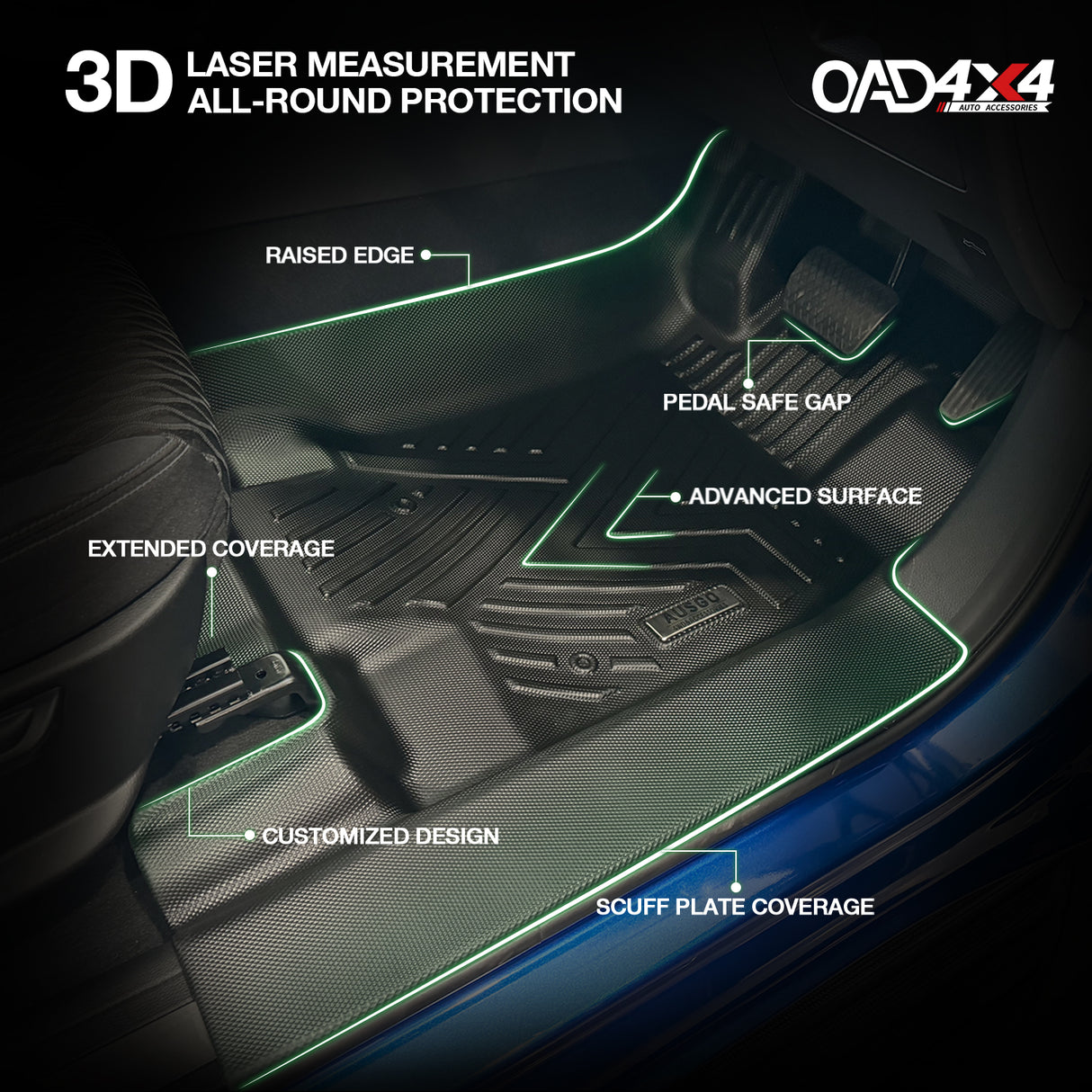 5D TPE Car Floor Mats for LDV T60 2022-Onwards