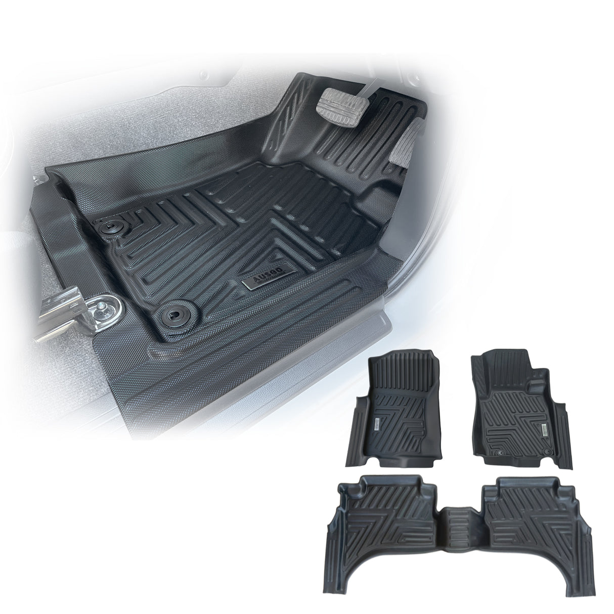 5D TPE Car Floor Mats for Mitsubishi Triton Dual Cab MQ MR 2015-2024