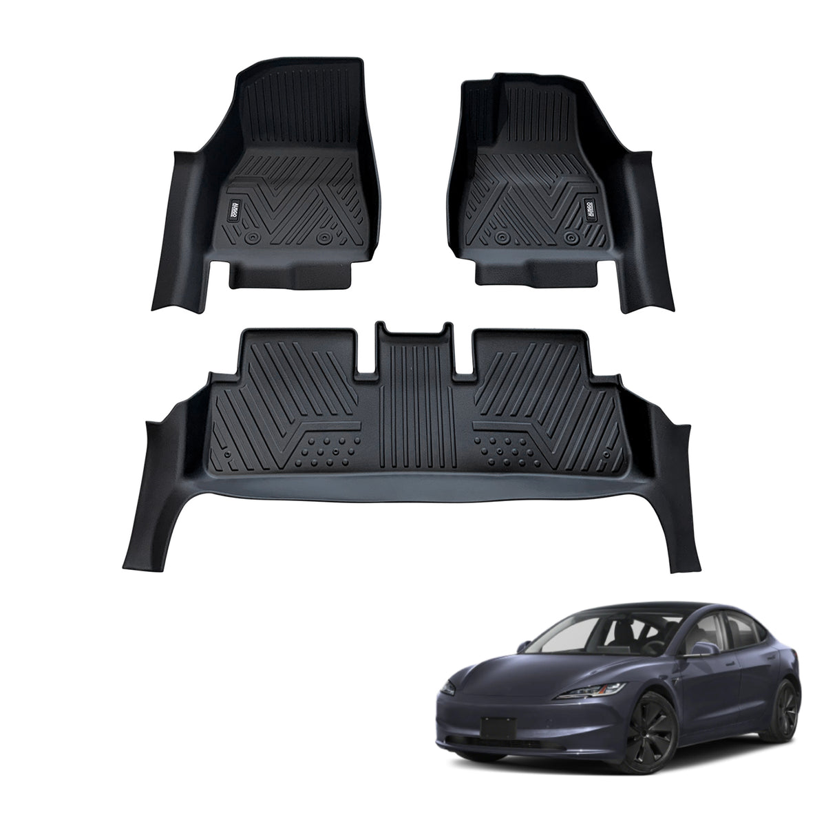 5D TPE Car Floor Mats for Tesla Model 3 2024-Onwards