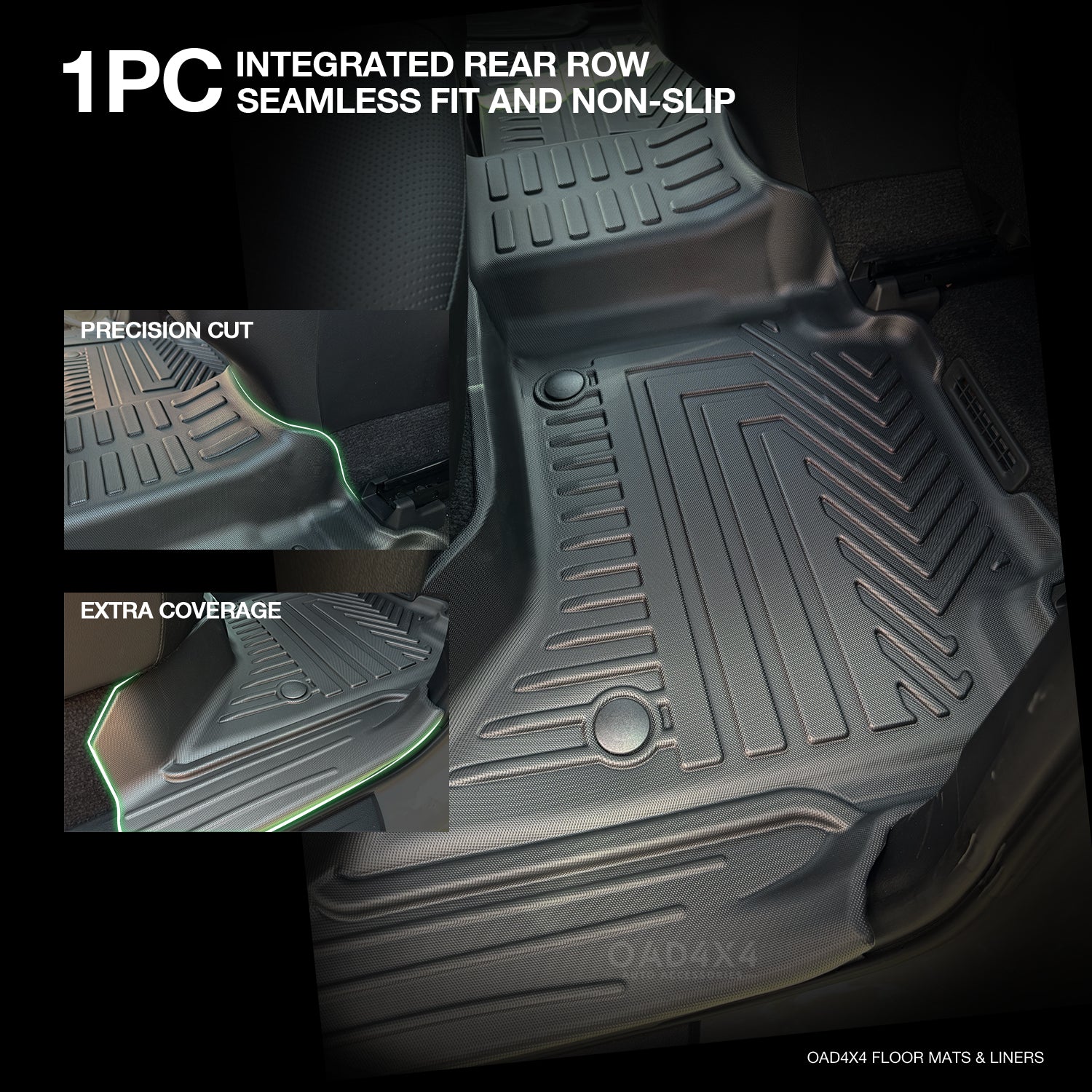 5D TPE Car Floor Mats for Toyota Hilux Manual Transmission Dual Cab 2015-Onwards