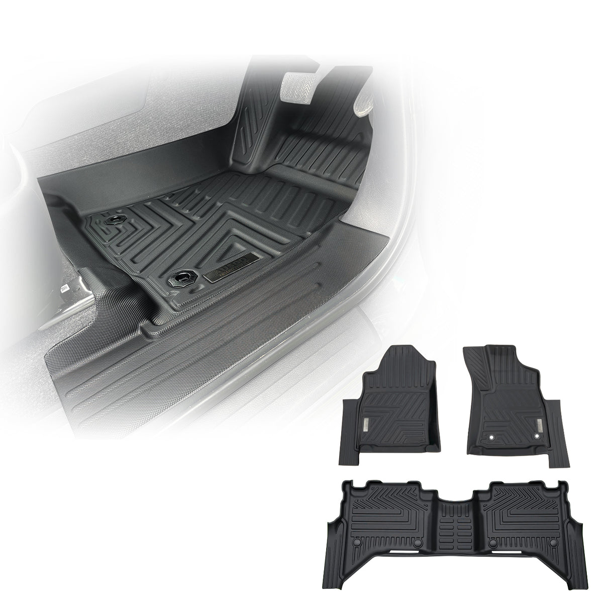 5D TPE Car Floor Mats for Toyota Hilux Dual Cab mild-hybrid 48V 2024-Onwards