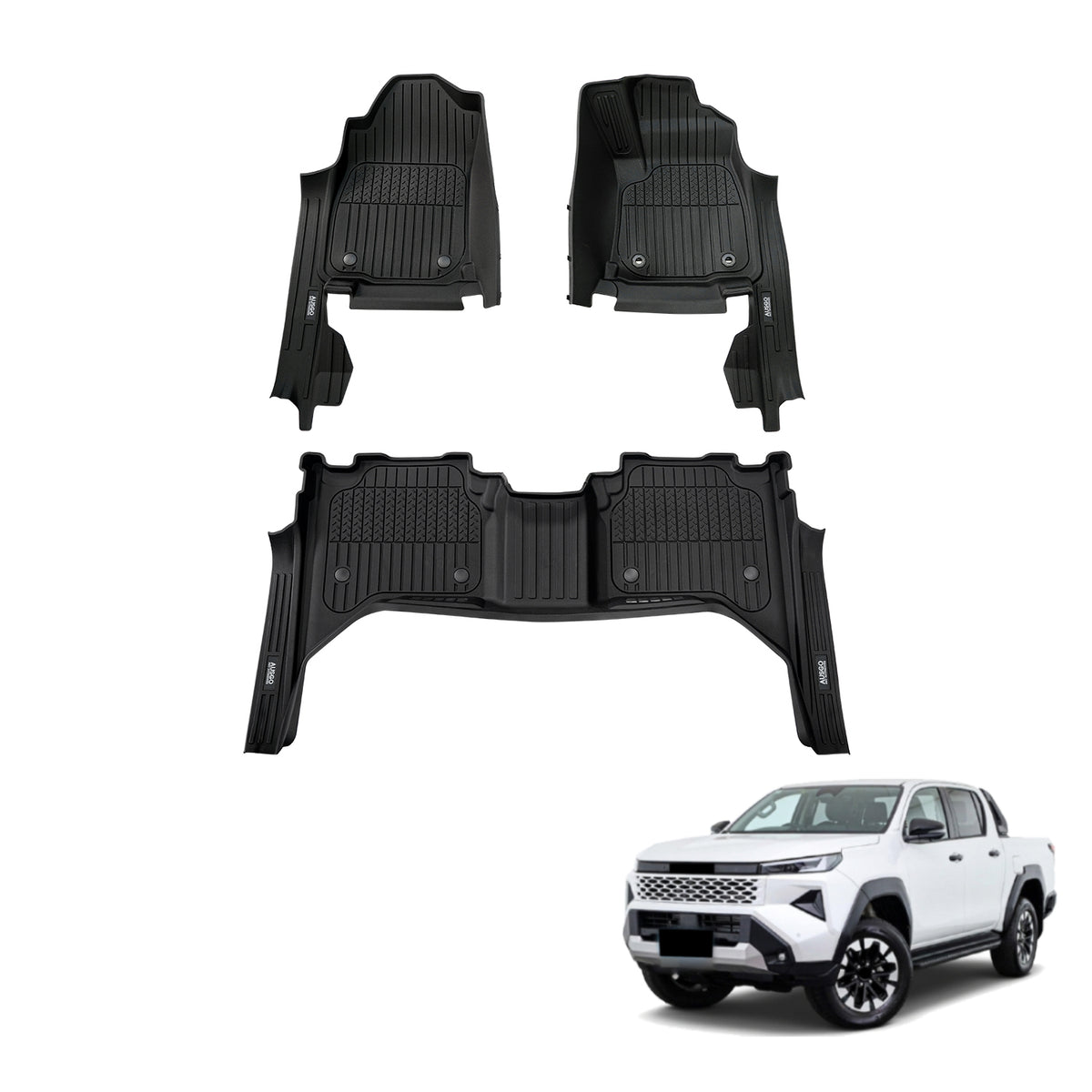 Injection 7D TPE Car Floor Mats for Toyota Hilux Auto Transmission Dual Cab 2025-Onwards