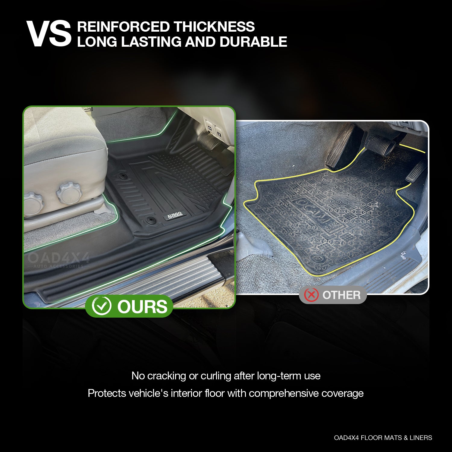 5D TPE Car Floor Mats for Toyota Land Cruiser 100 / 105 1998-2007