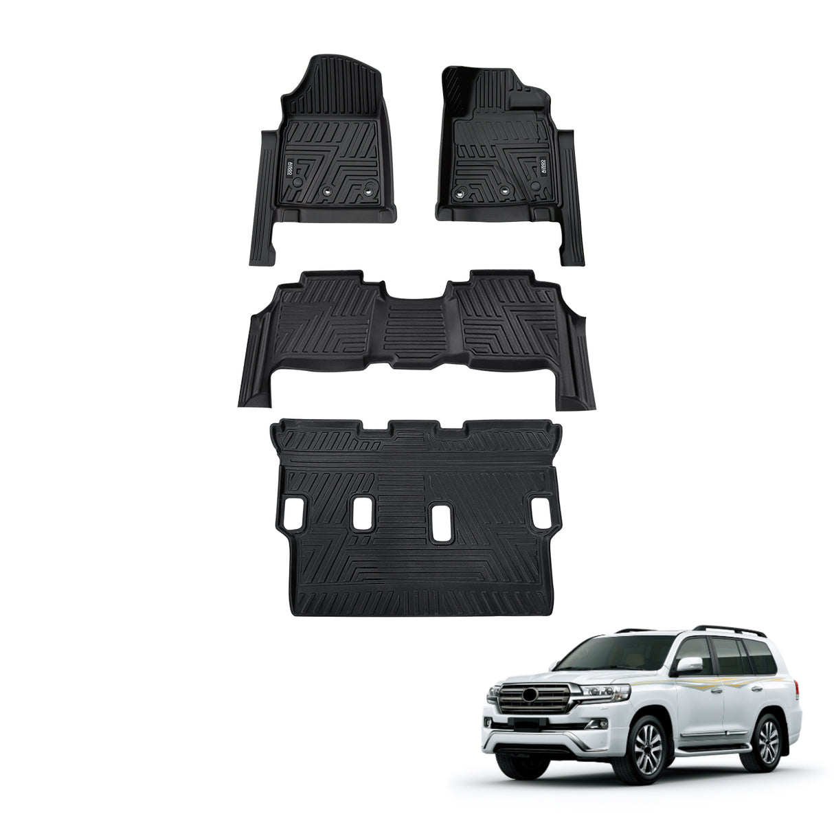 5D TPE Car Floor Mats for Toyota Land Cruiser 200 Series 2012-2021