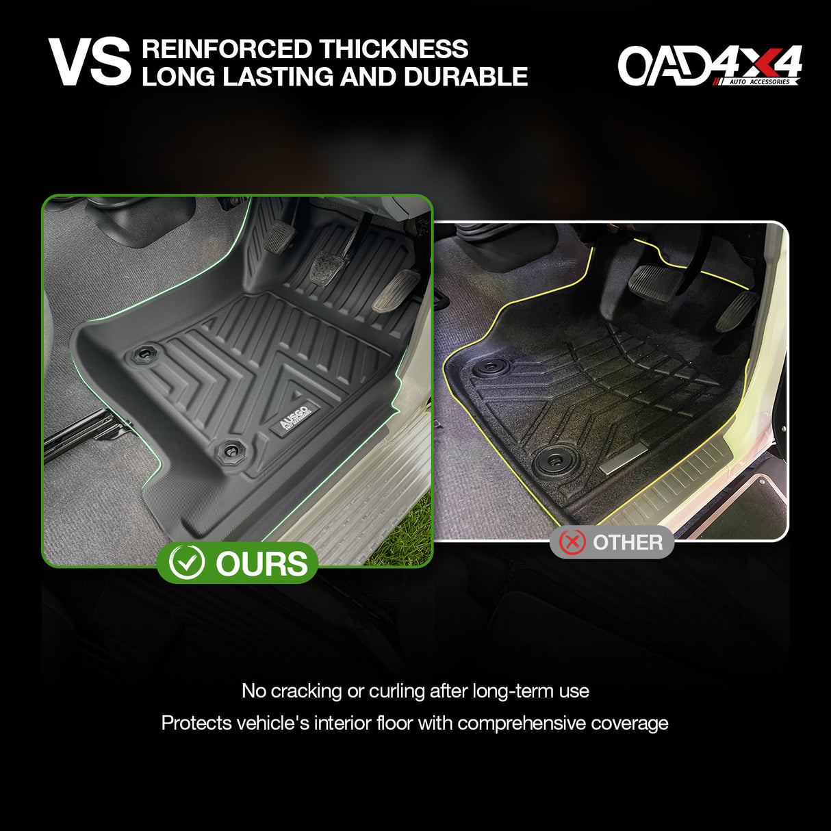 5D TPE Car Floor Mats for Toyota Land Cruiser 79 Dual Cab 2012-Onwards
