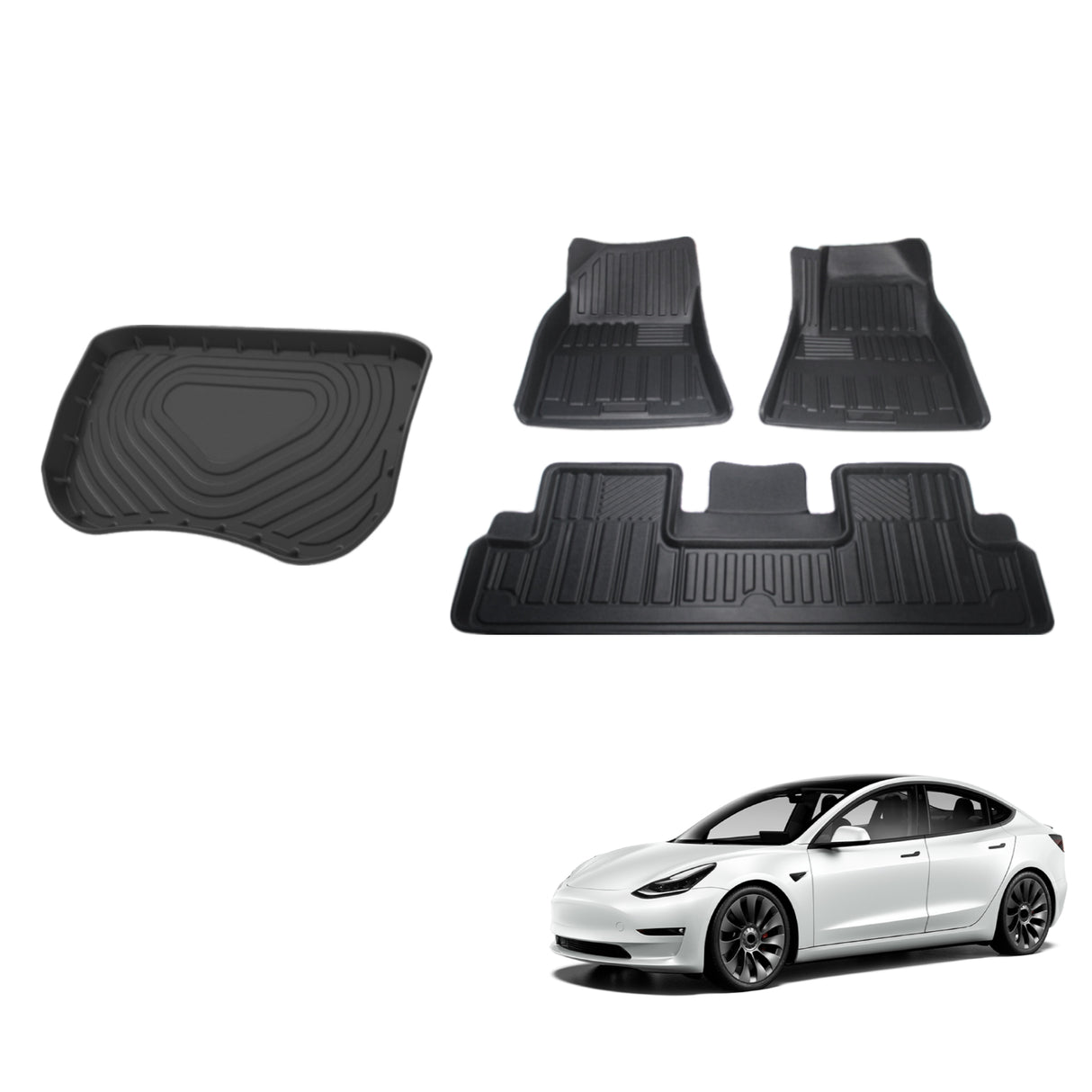 Premium Custom 3D Floor Mats for Tesla Model 3 2019-2023 Car Mats Liner