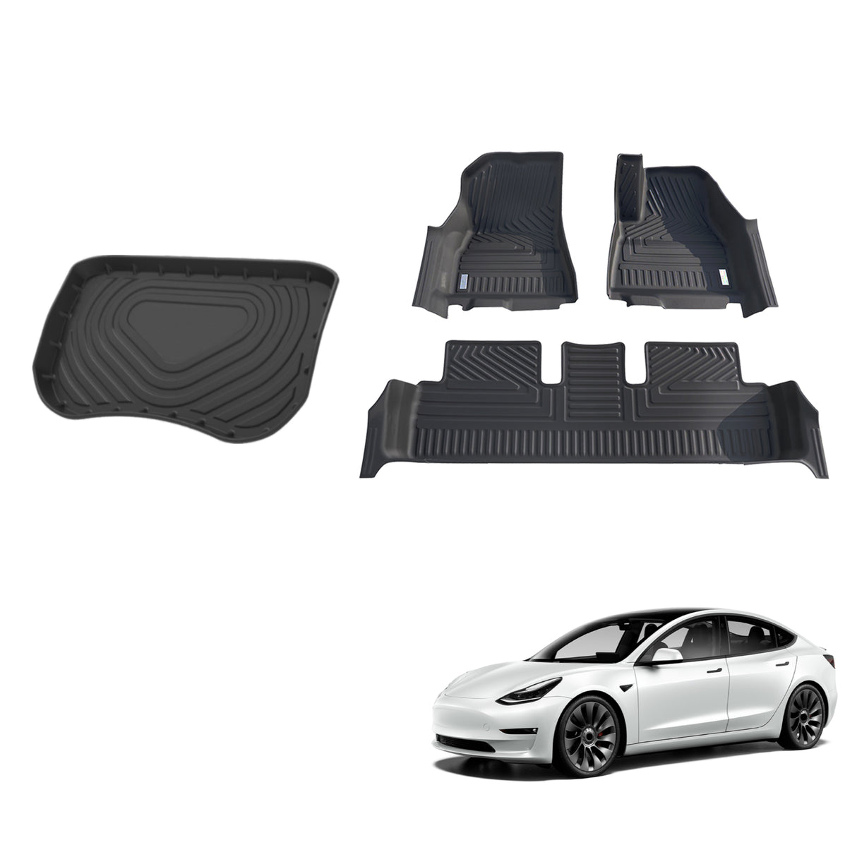 5D TPE Car Floor Mats for Tesla Model 3 2019-2023