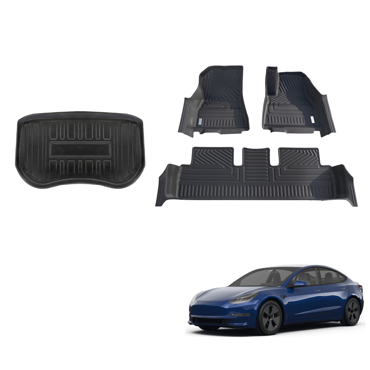 5D TPE Car Floor Mats for Tesla Model 3 2019-2023