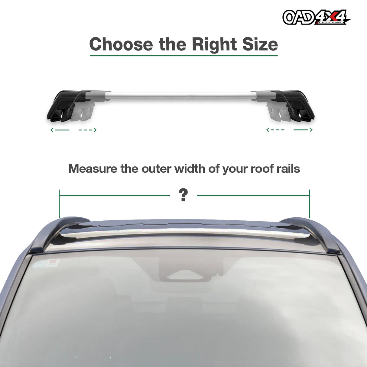 Adjustable Car Roof Rack for Flush Roof Rails - Universal Size