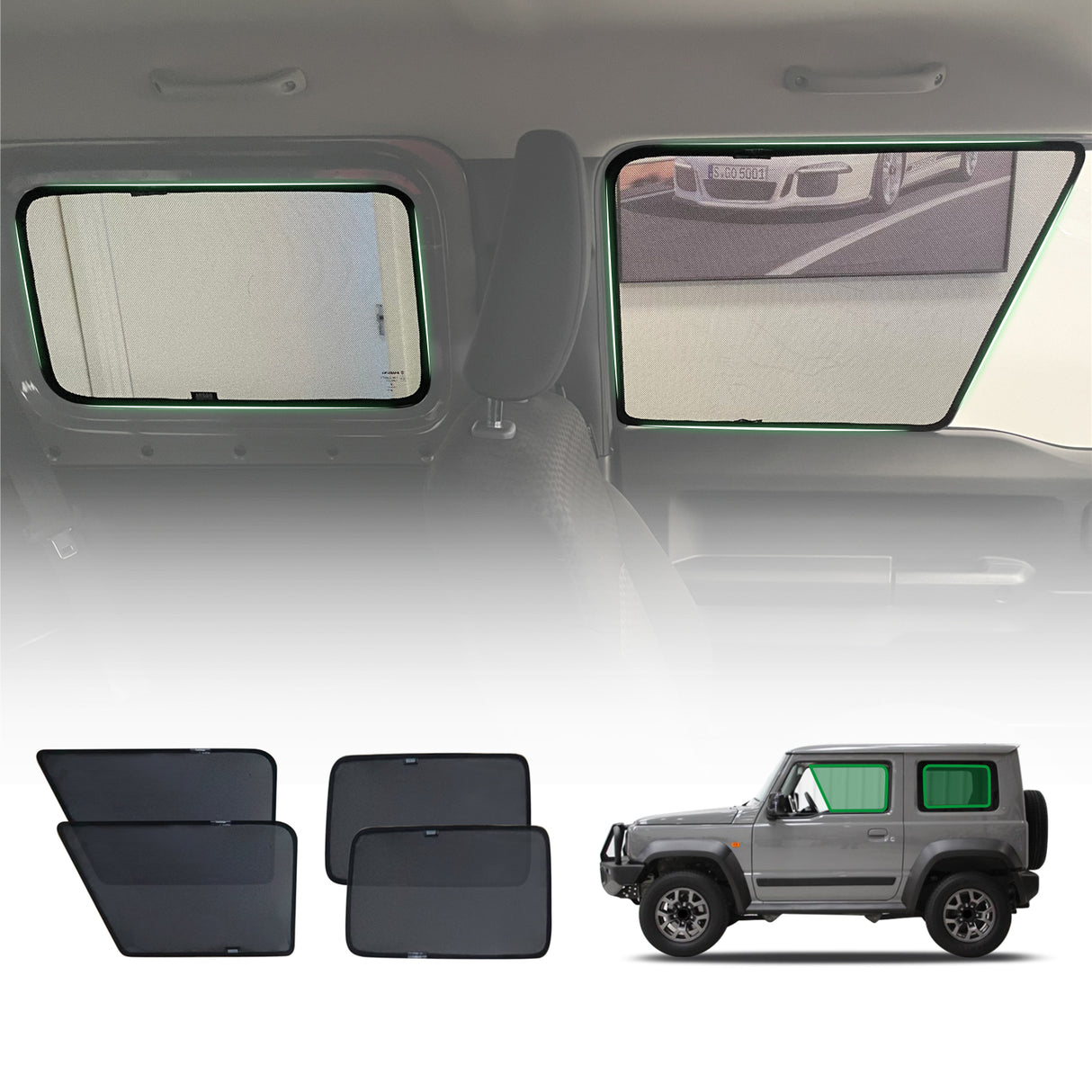 Magnetic Window Sun Shade for Suzuki Jimny 3 Doors 2018-Onwards