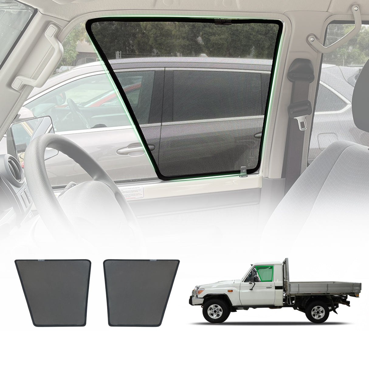Pre-order Magnetic Window Sun Shade for Toyota Land Cruiser 79 Series UTE